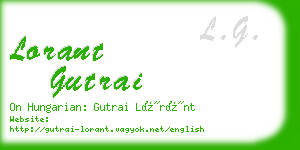 lorant gutrai business card